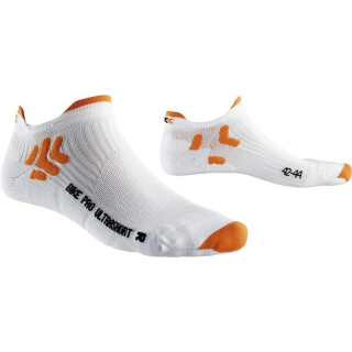 X-Bionic Socken Biking Pro ultrakurz weiß/orange 35-38