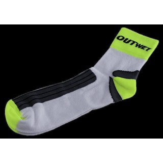 Outwet Fluo-Socken weiß/schwarz/gelb