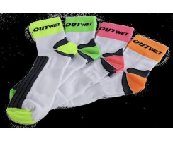 Outwet Fluo-Socken weiß/schwarz/gelb